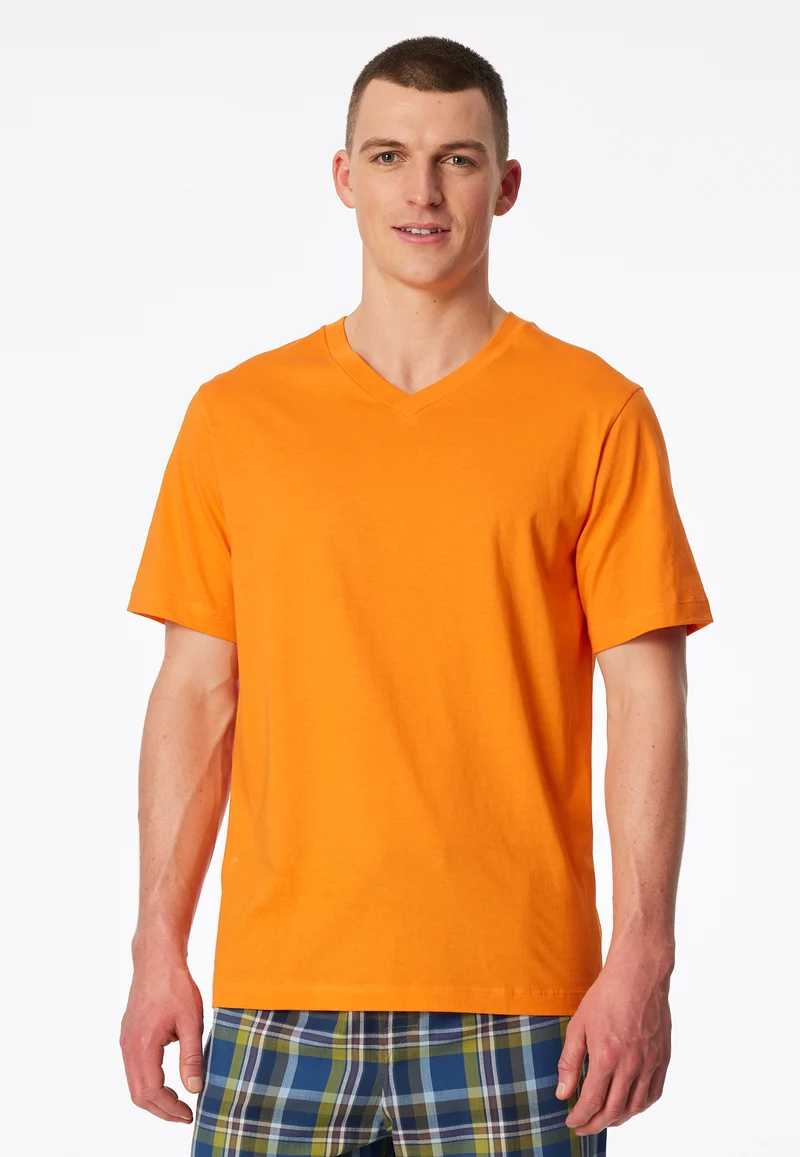 T-Shirt V-Ausschnitt Orange - Mix+Relax