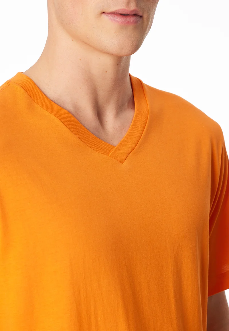 T-Shirt V-Ausschnitt Orange - Mix+Relax