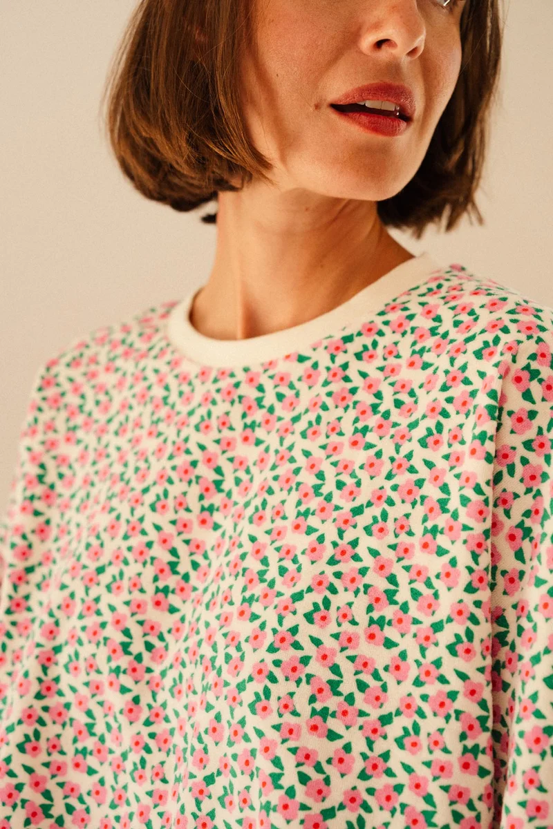 Pyjama Doudou Coton BIO - Mini Fleurs Rose