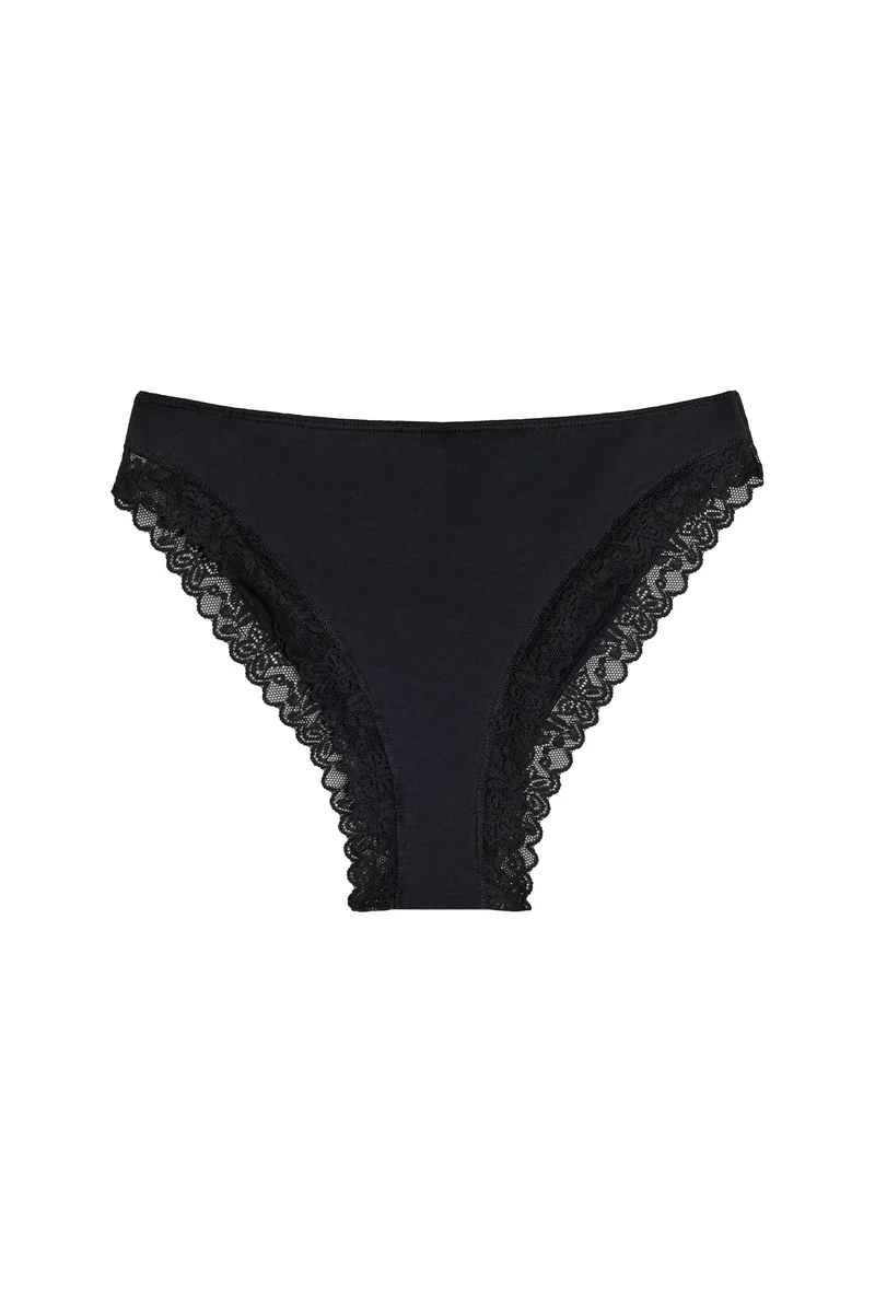 Culotte Coton Dentelle - Noir
