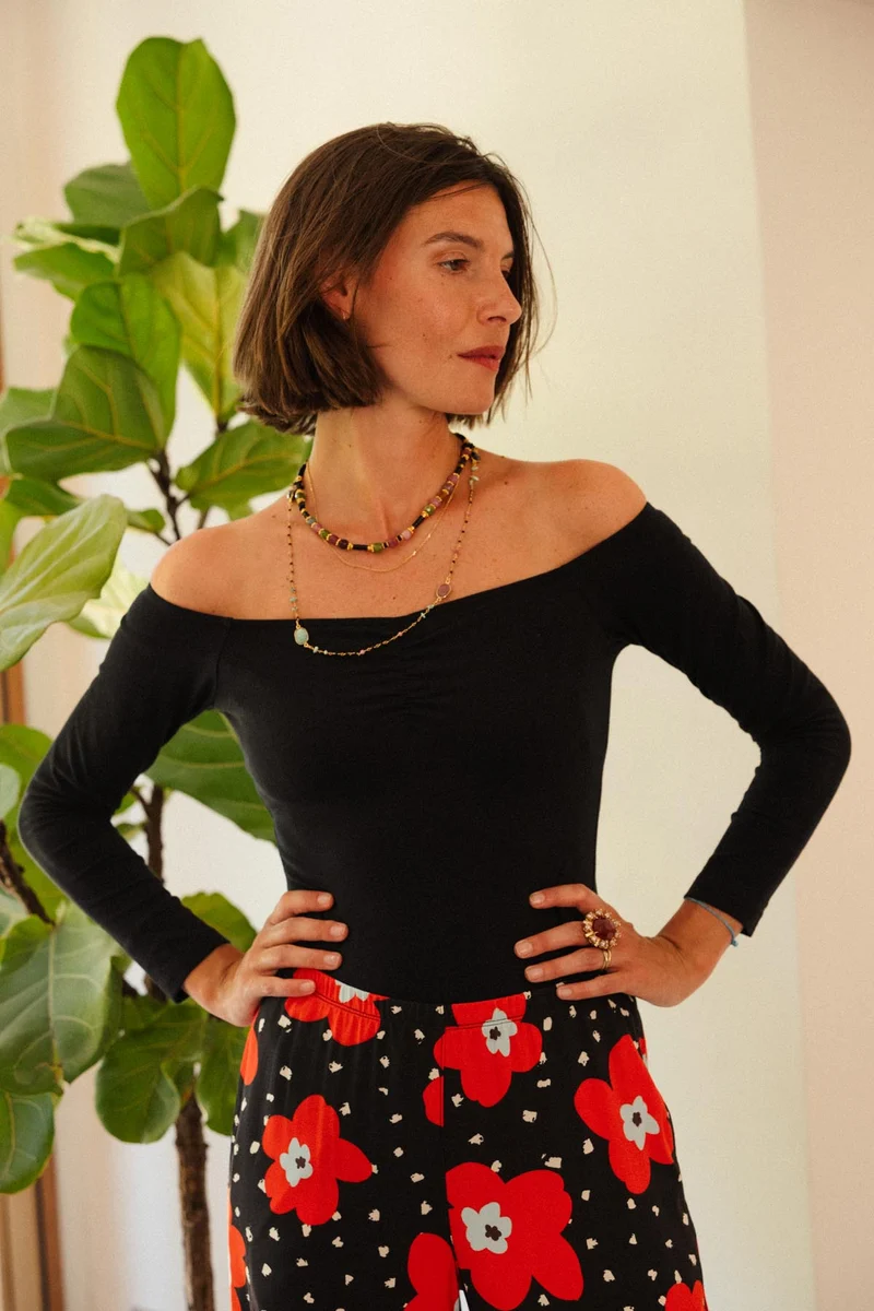 Body Épaules Dénudées Coton BIO - Pirate Black