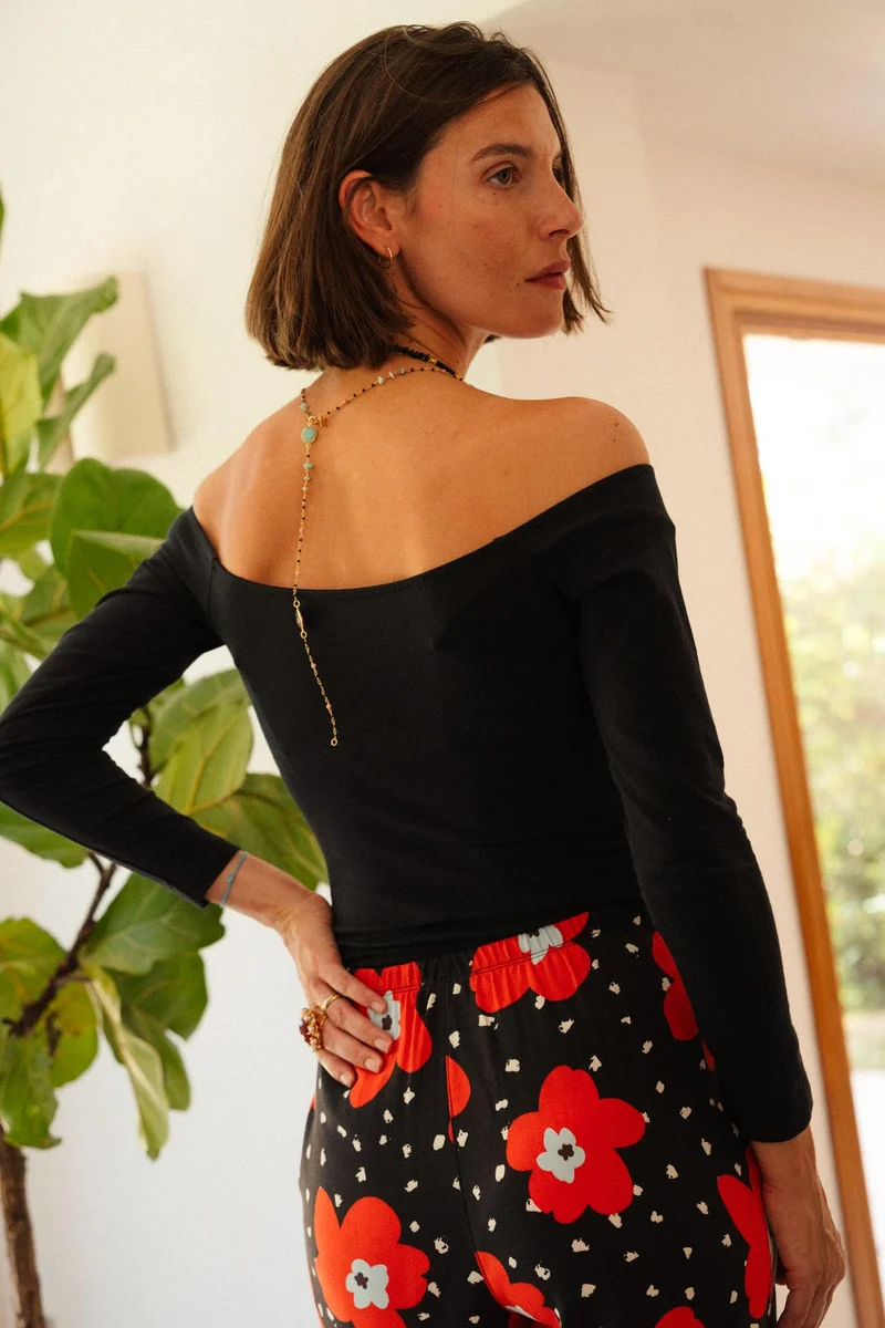Body Épaules Dénudées Coton BIO - Pirate Black