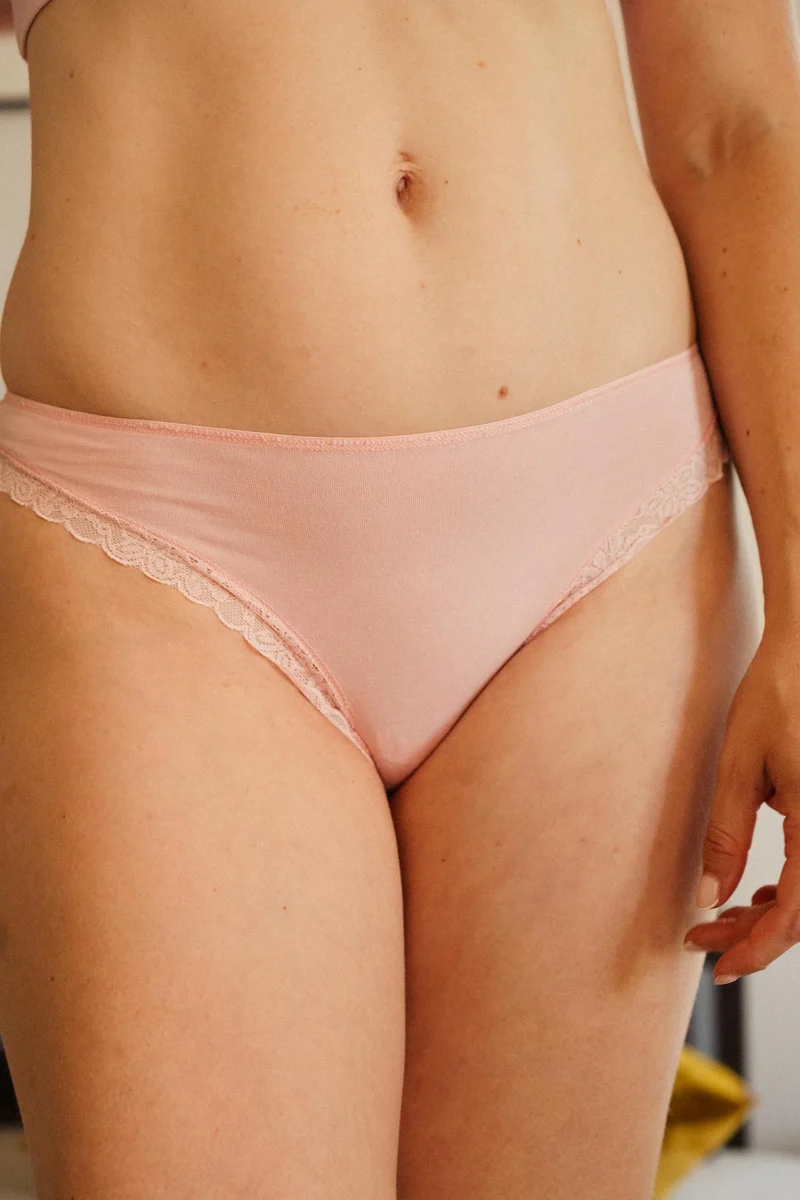 Culotte Coton Dentelle - Rose Blush