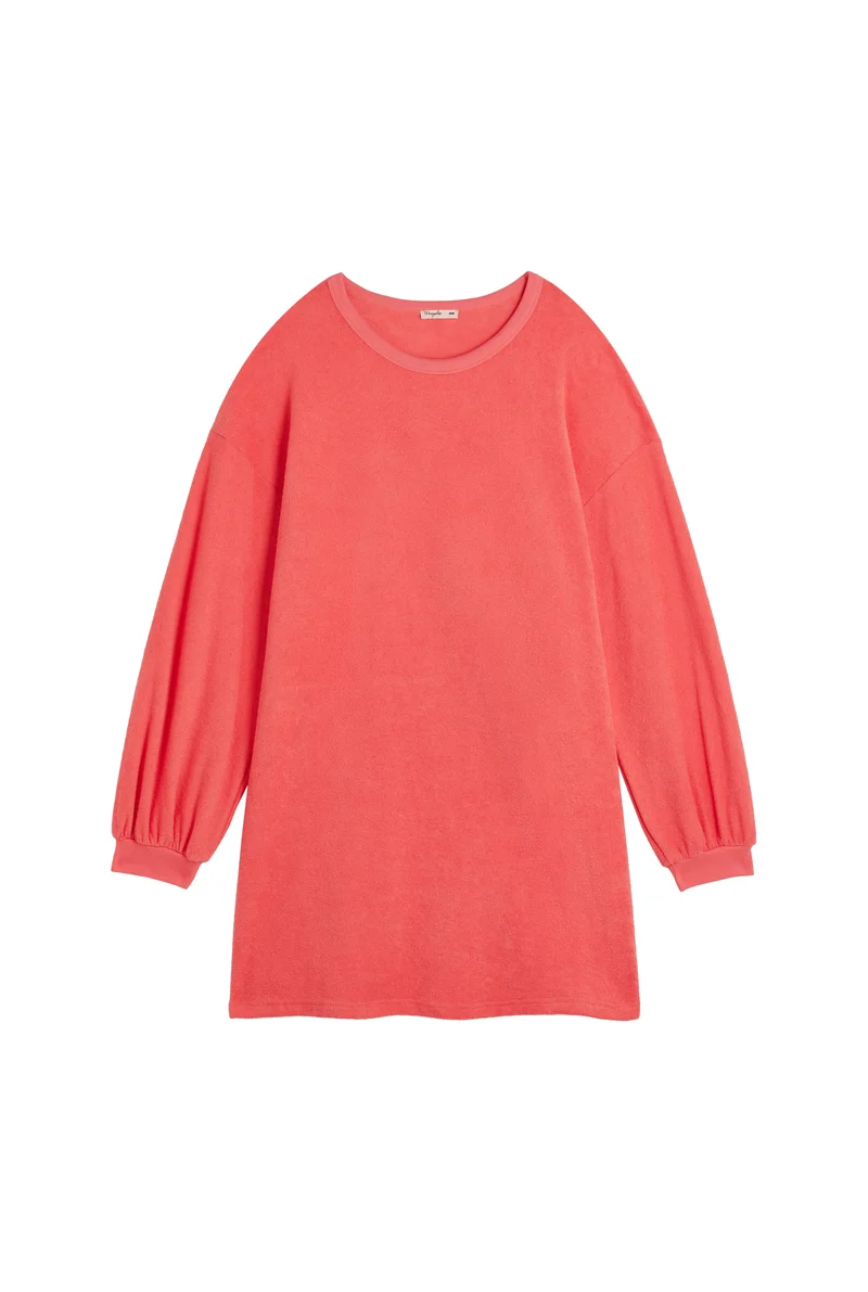 Robe Sweat Cocoon Coton BIO - Rose
