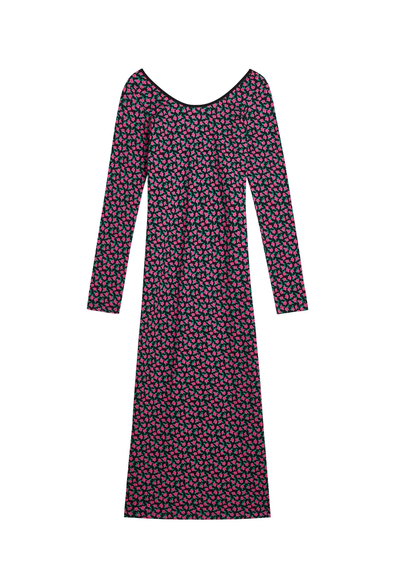 Robe Tube Coton - Mini Fleurs Fuchsia