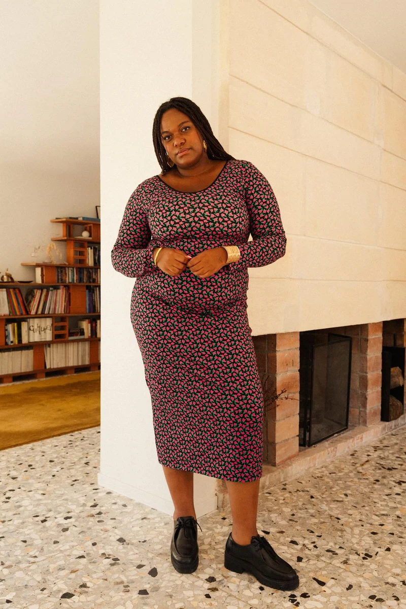 Robe Tube Coton - Mini Fleurs Fuchsia
