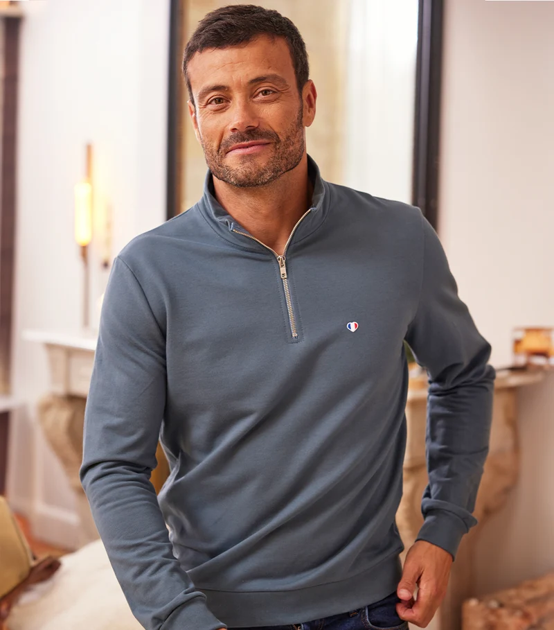 Sweat Camionneur Homme Azur - Iconique