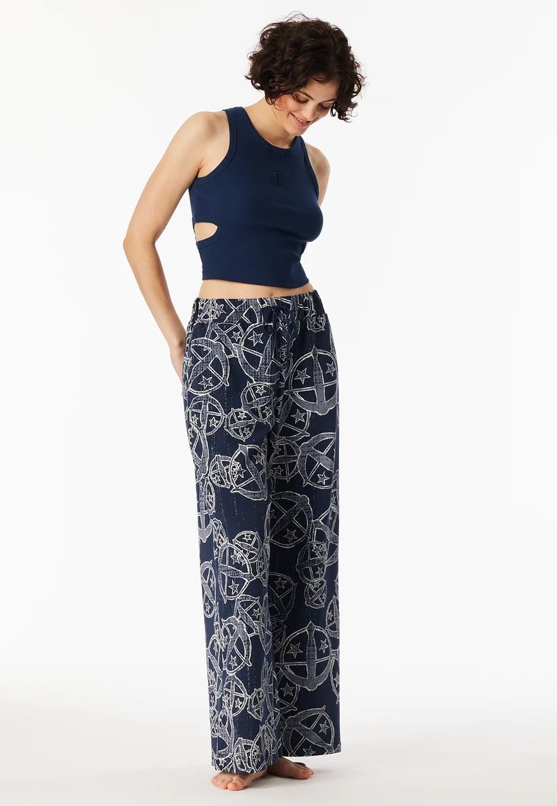 Crop Top Doppelripp mit Cut-Outs Dunkelblau - SCHIESSER 150 Years