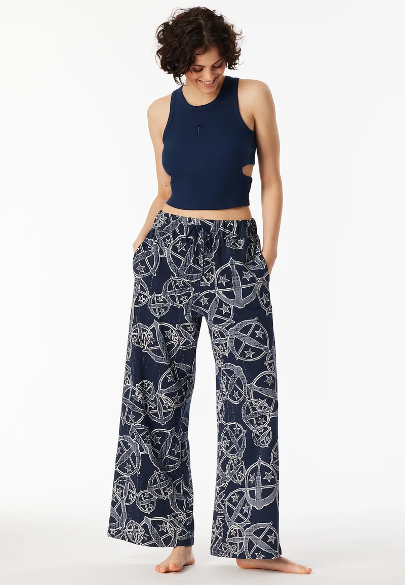 Crop Top Doppelripp mit Cut-Outs Dunkelblau - SCHIESSER 150 Years