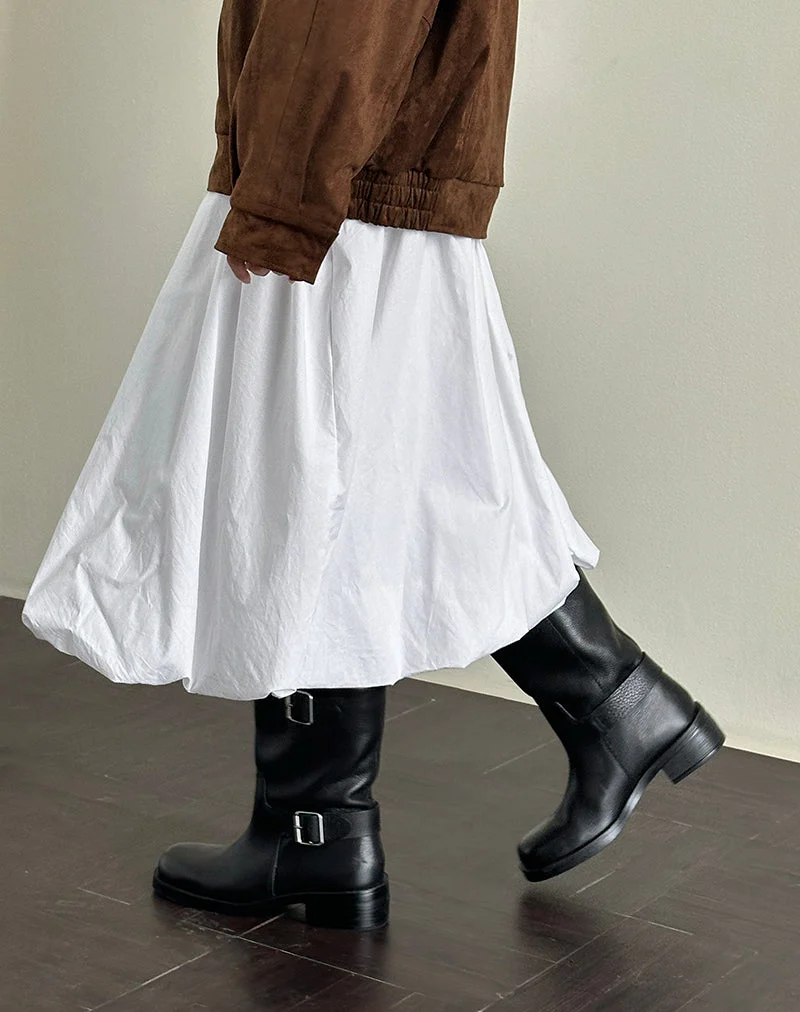 Jupe longue Kiyono en popeline blanche