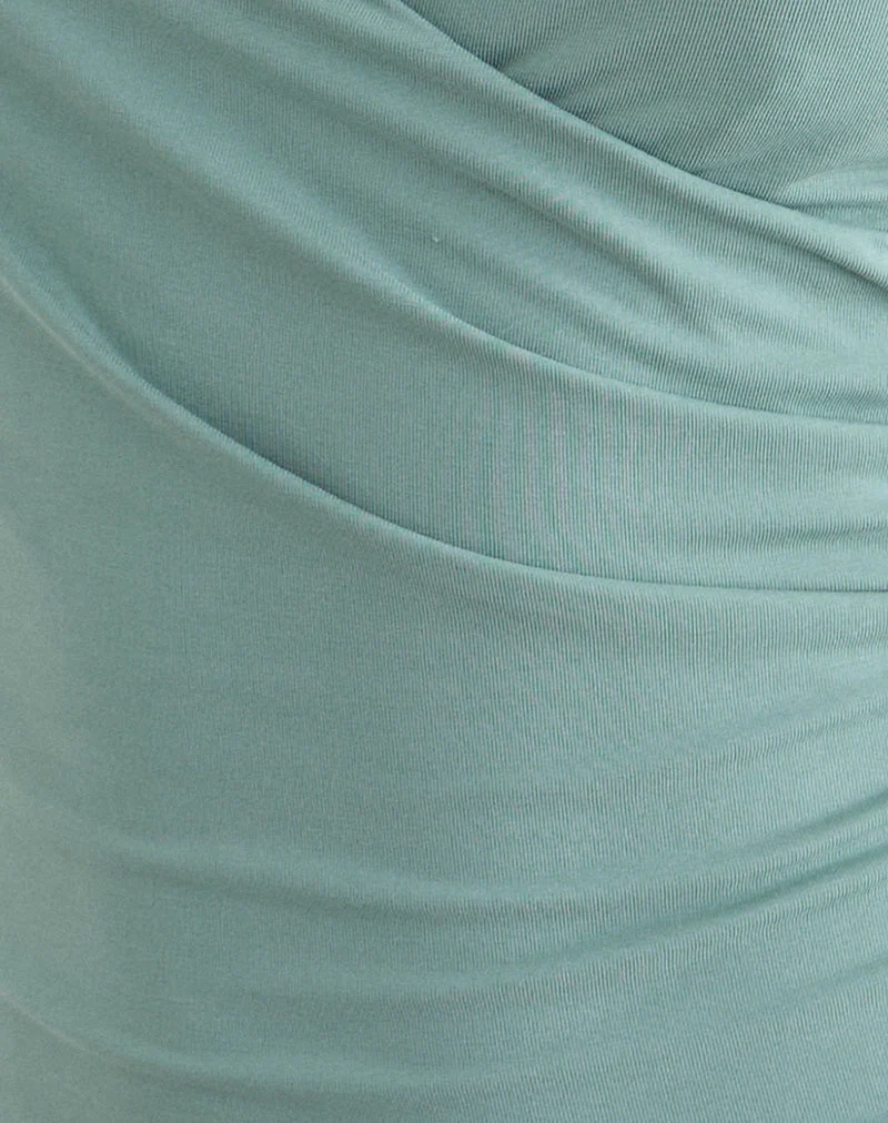 Haut croisé Velaris, couleur gris aqua