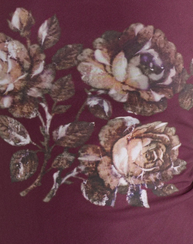 Haut Zalika, couleur « Crystal Rose Burgundy »