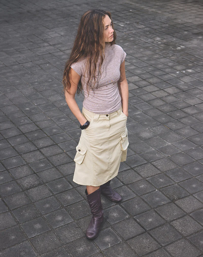 Jupe de protection « Rovie Utility Cargo » en sergé de coton, couleur Latte