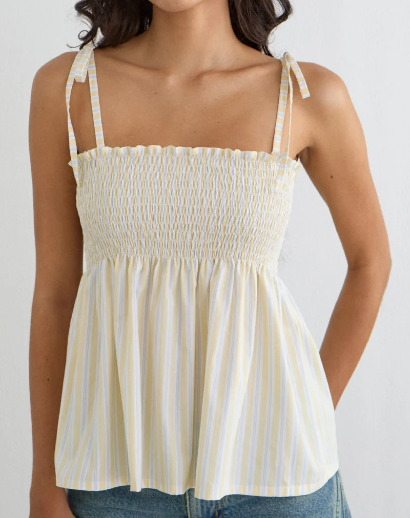 Haut Zerah à rayures « Candy Stripe » jaune