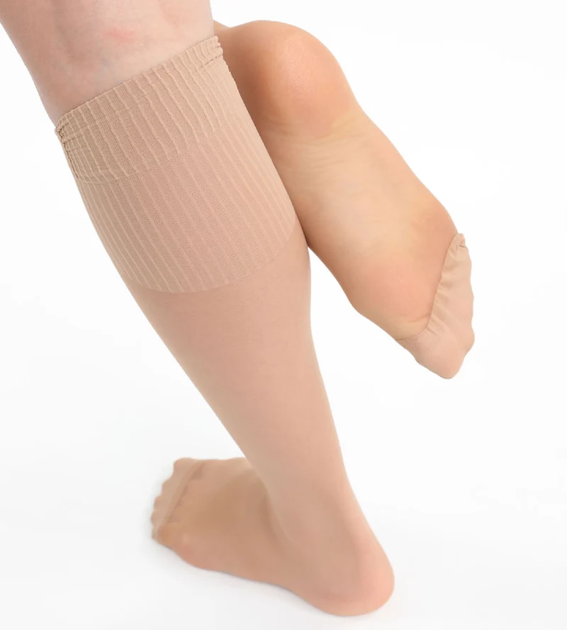 Lot de 2 mi-bas caramel AbsoluFlex transparents 20D