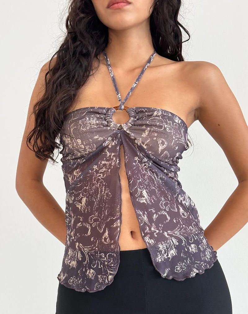 Janar Top in Batik Botanical Brown