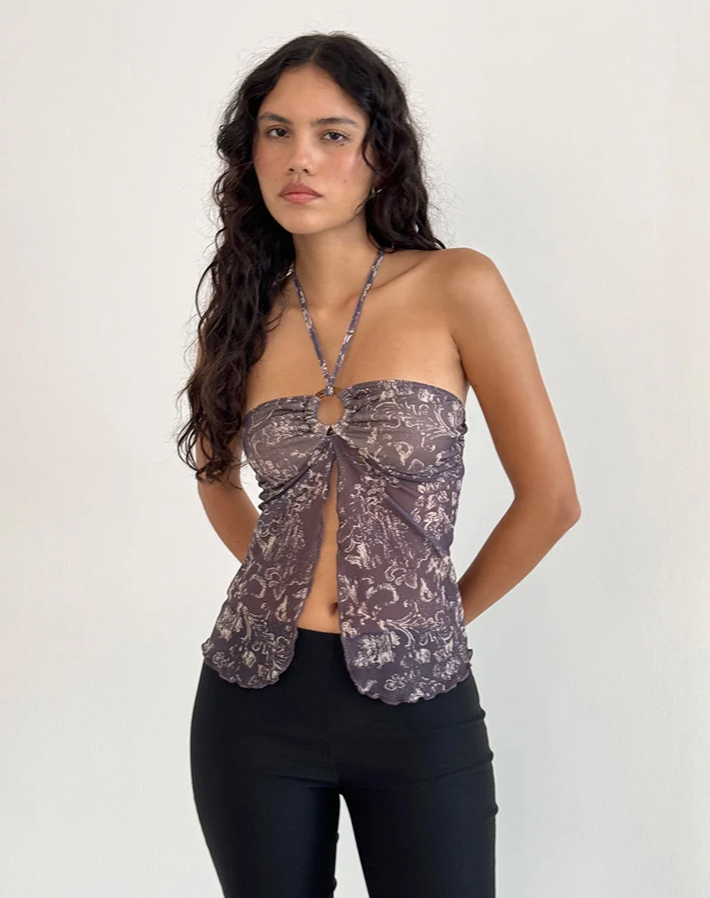 Janar Top in Batik Botanical Brown