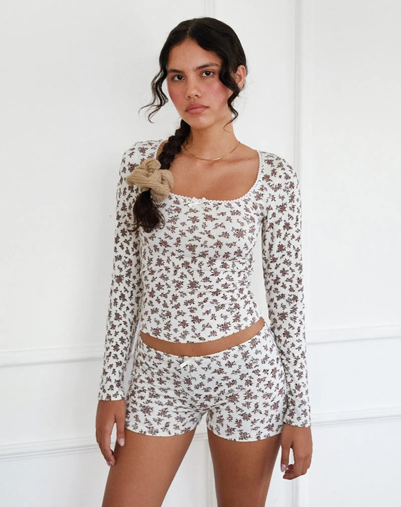 Ritulia - Micro-short côtelé - Ditsy Floral - Crème