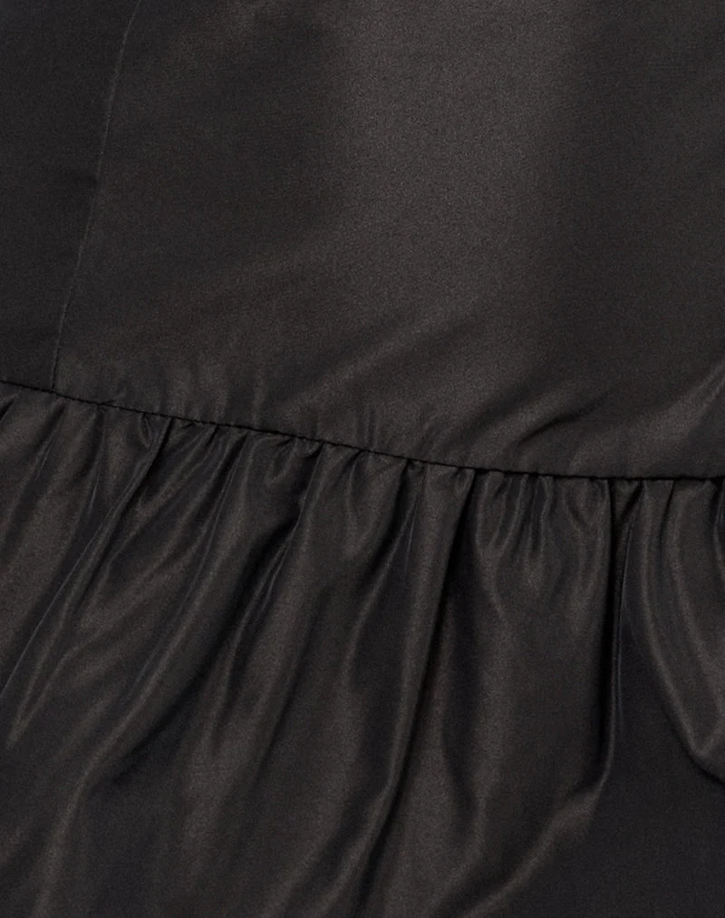 Mini robe Tanaka en taffetas noir