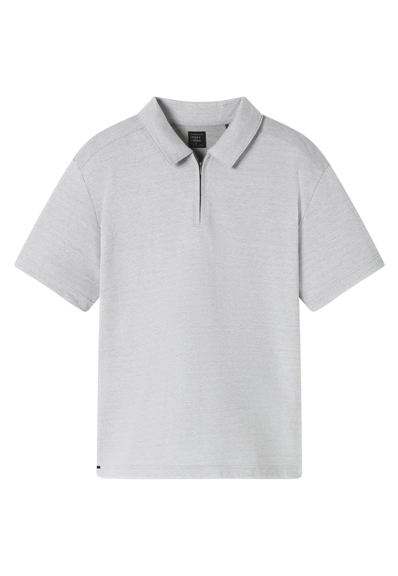 T-Shirt mit Reißverschluss Grau - Mix+Relax