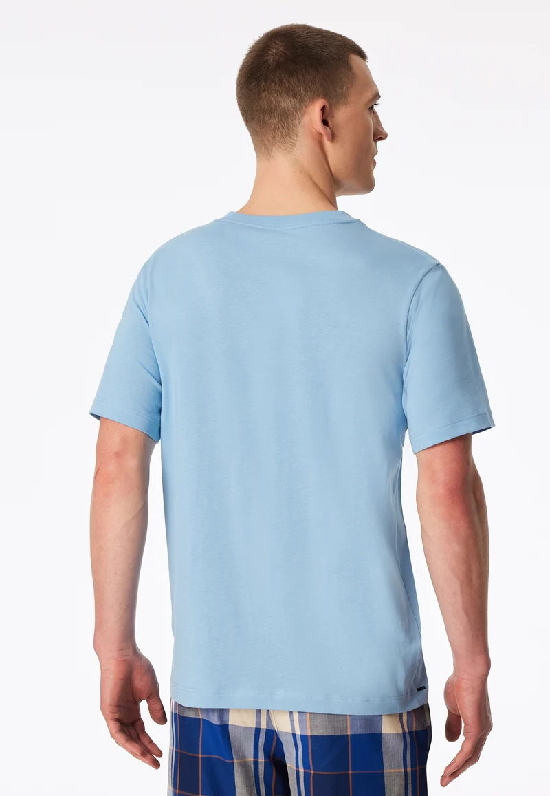 T-Shirt V-Ausschnitt Blau - Mix+Relax