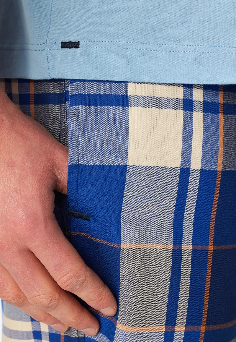 T-Shirt V-Ausschnitt Blau - Mix+Relax