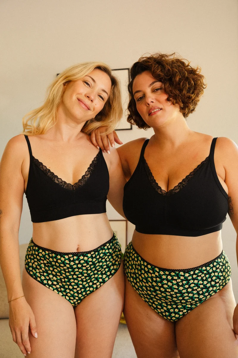 Brassière Coton Dentelle - Noir