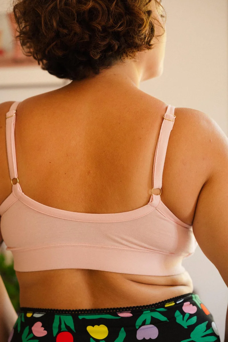 Brassière Coton Dentelle - Rose Blush