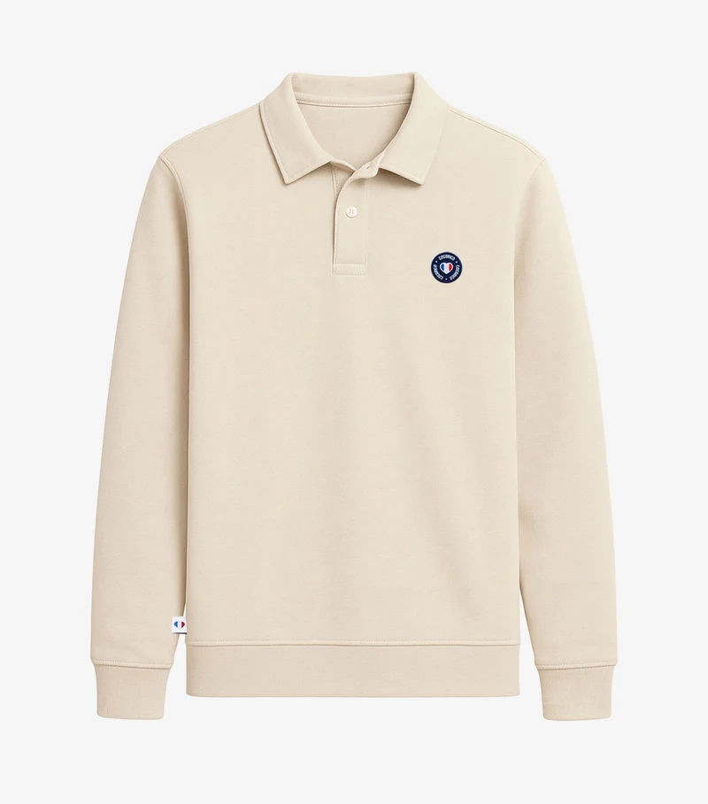 Sweat Polo Homme Beige - Blason