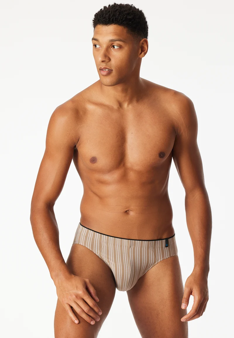 Slip Beige/Weiss gestreift - Long Life Soft