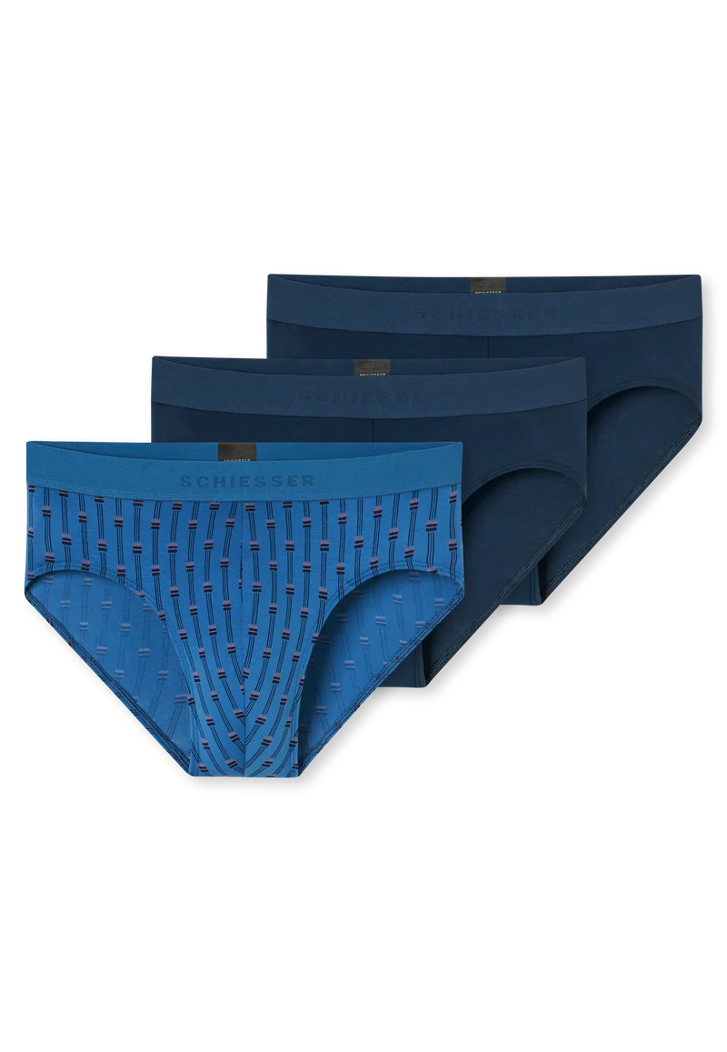 Slip 3er-Pack Blau gemustert - 95/5