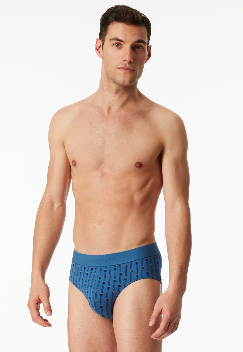 Slip 3er-Pack Blau gemustert - 95/5