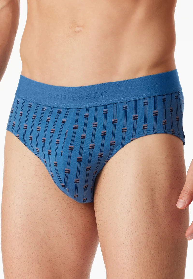 Slip 3er-Pack Blau gemustert - 95/5