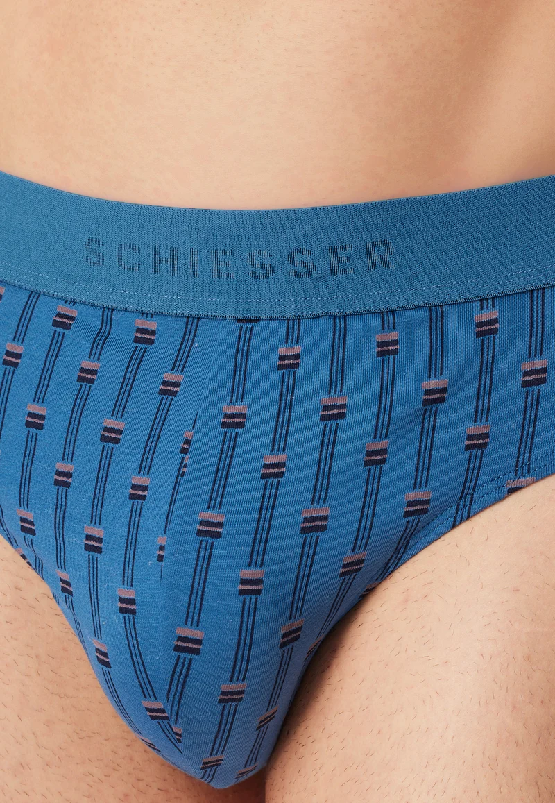 Slip 3er-Pack Blau gemustert - 95/5
