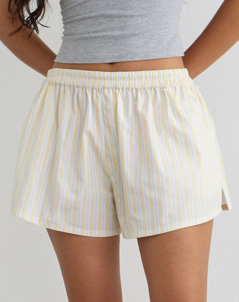 Short Laboxe à rayures « Candy Stripe » jaune