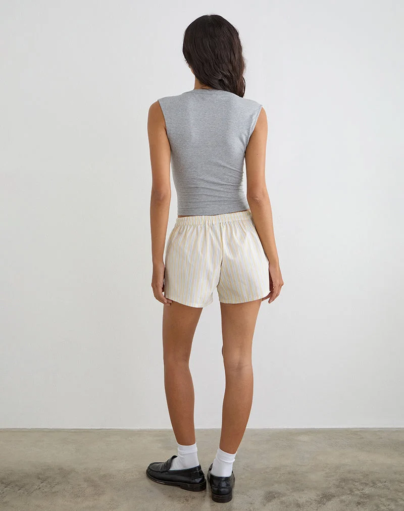 Short Laboxe à rayures « Candy Stripe » jaune