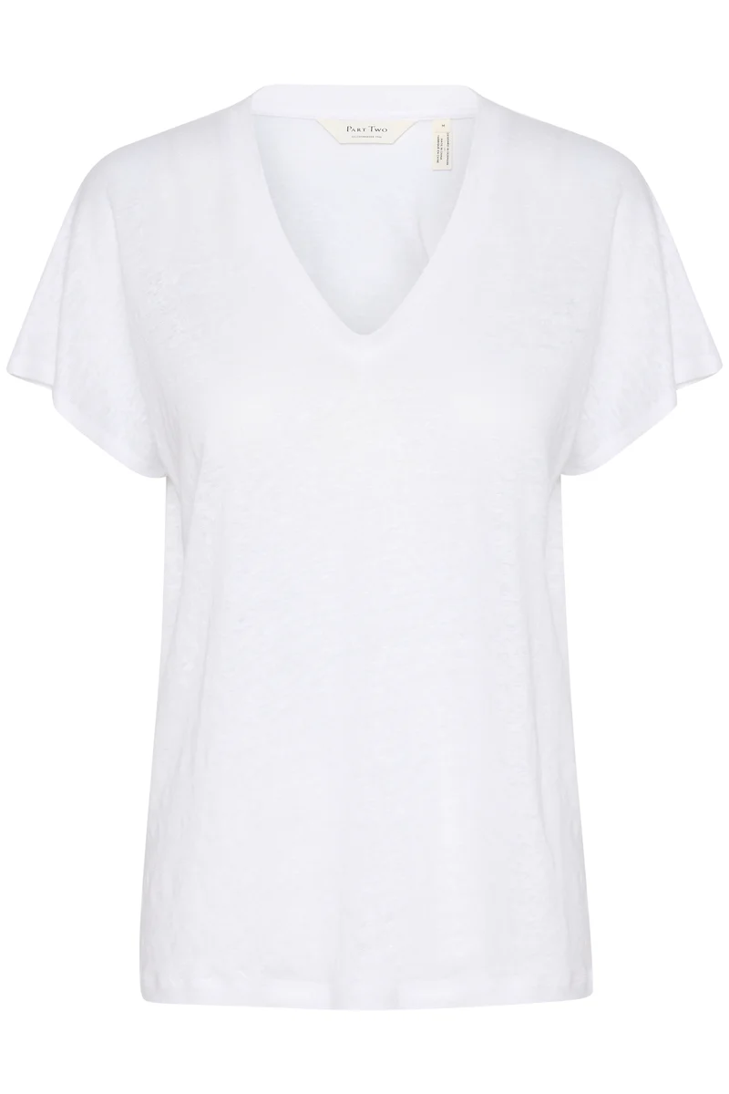 T-shirt col V en lin Axelines