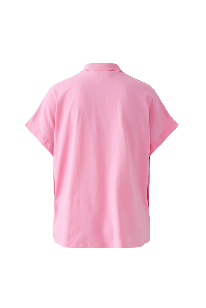 T-shirt polo en lin et jersey sur le dos