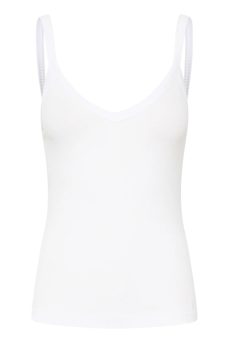 Camisole côtelée avec col V Dagna