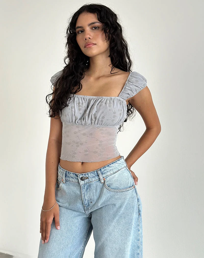 Top Jamet en Flock Chic Petals Grey