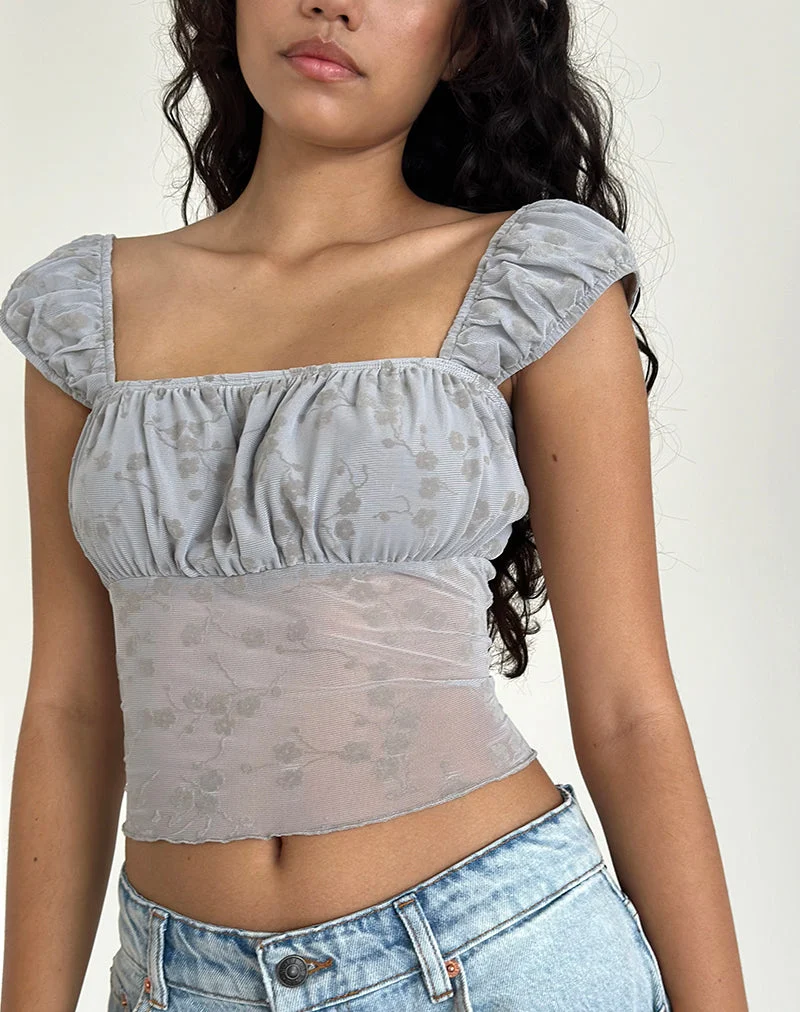 Top Jamet en Flock Chic Petals Grey