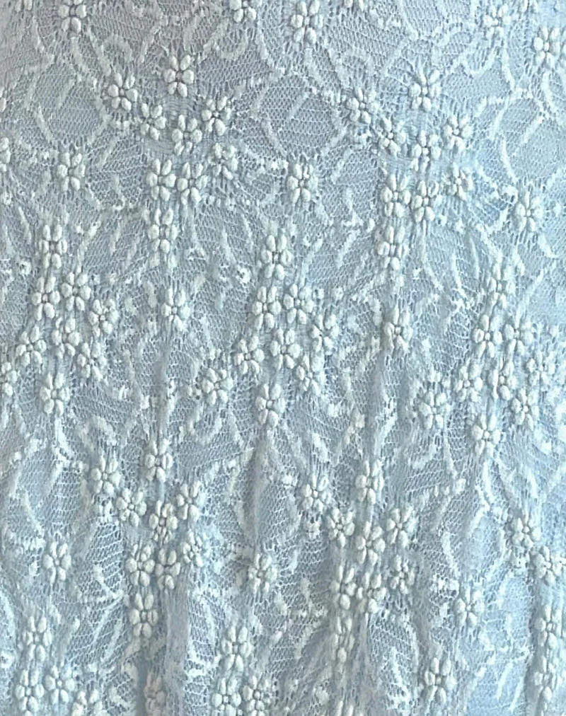 Mini robe dos nu Codami en dentelle bleu glacier