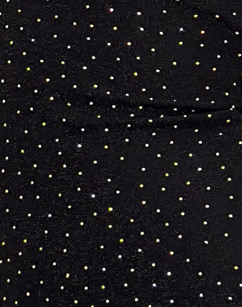 Cosimo Halter Top in Dotty Lurex Black (Top dos nu Cosimo en Lurex pointillé)