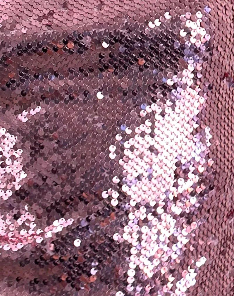 Damske - Top gilet en paillettes roses