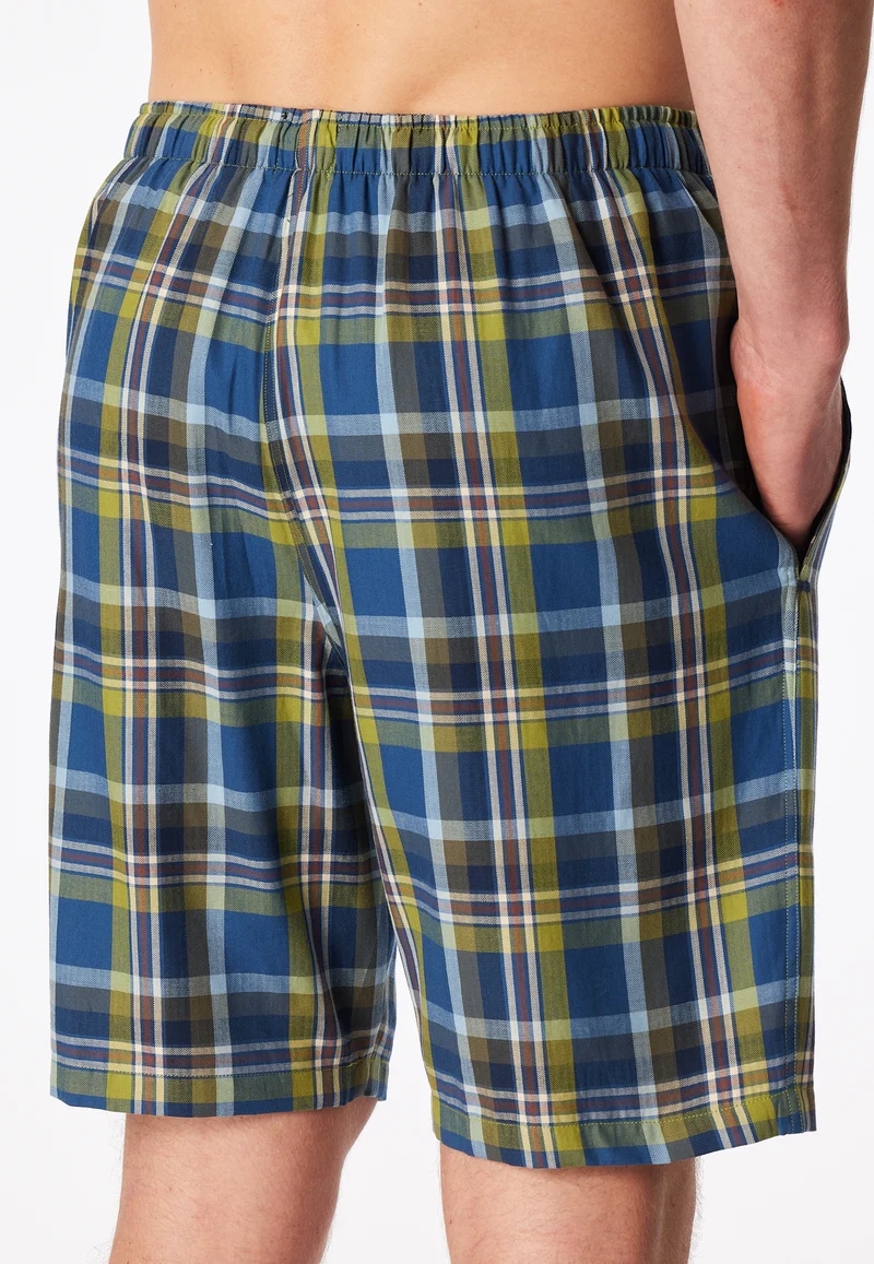 Hose kurz Blau/Grün kariert - Mix+Relax