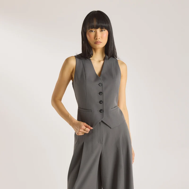 Gilet Ajusté - Charbon