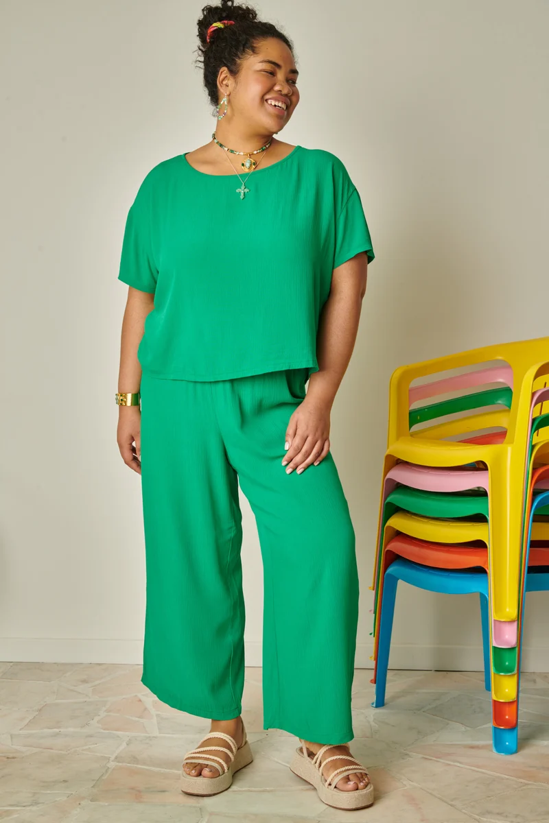 Pantalon Texturé - Vert