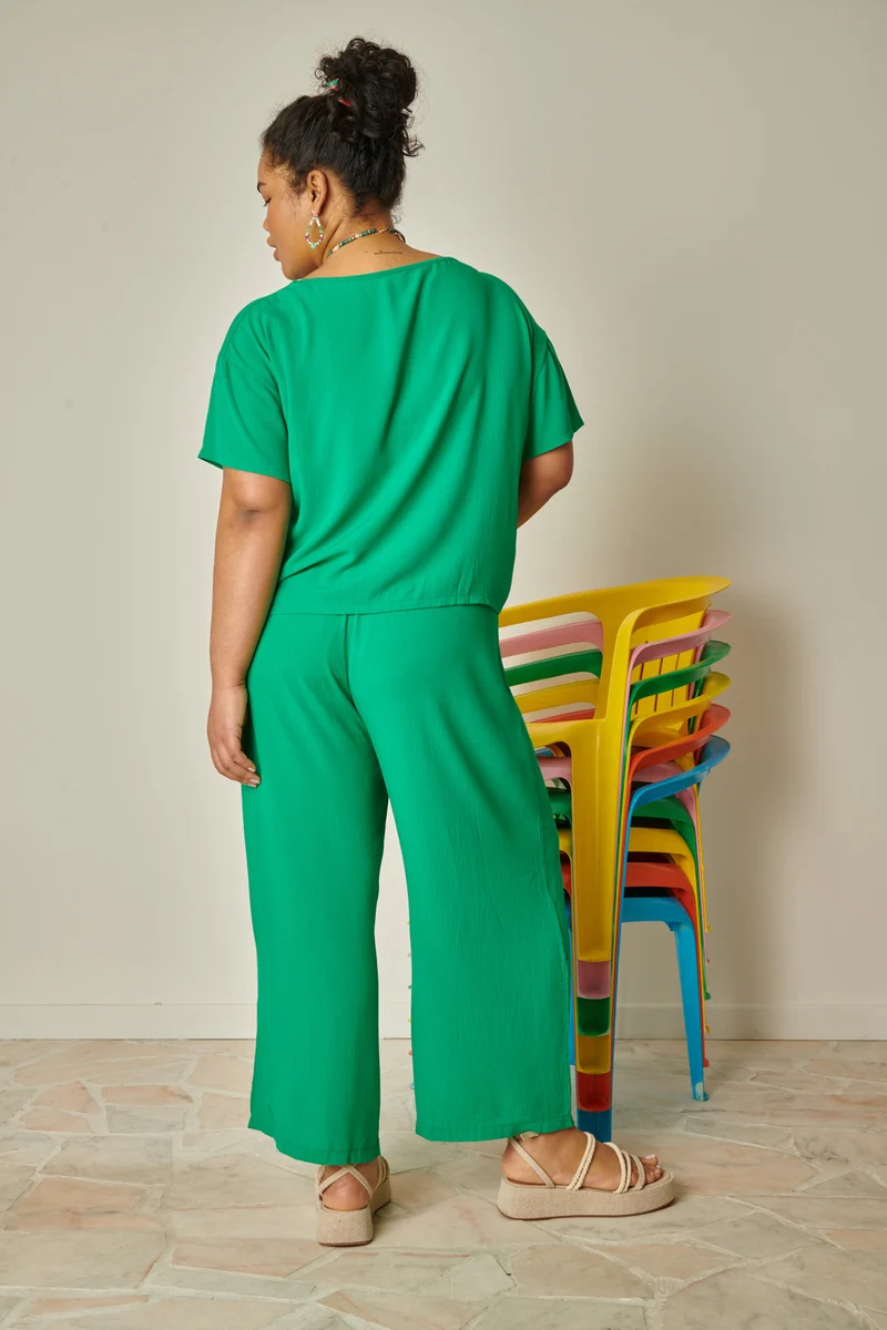 Pantalon Texturé - Vert