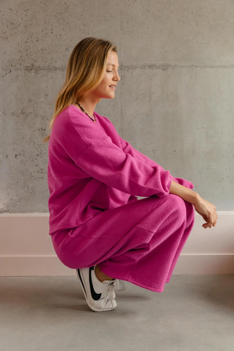 Pantalon Cocoon 100% Coton - Fuchsia