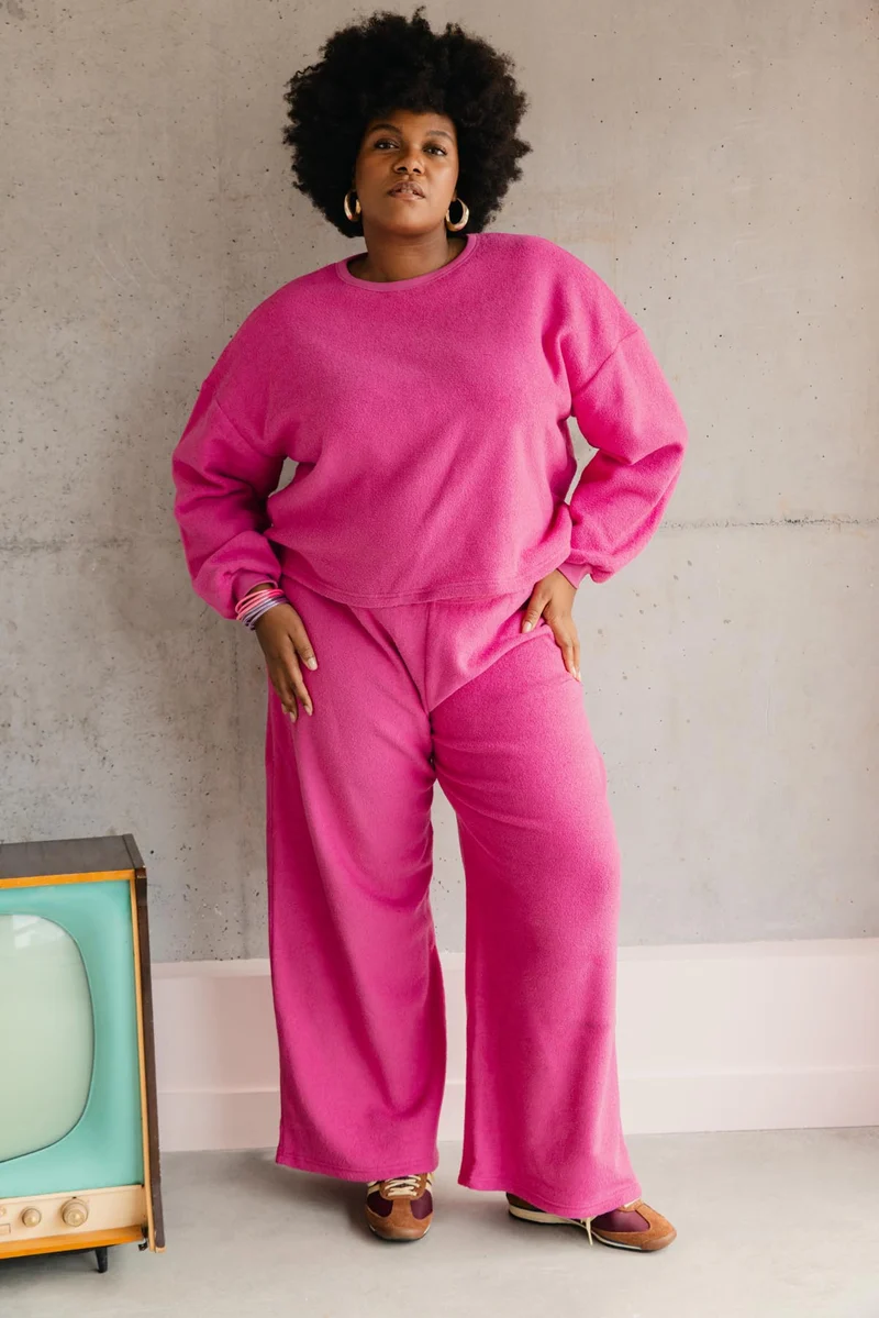Pantalon Cocoon 100% Coton - Fuchsia